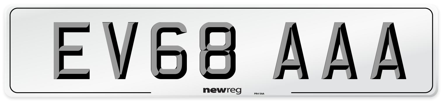 EV68 AAA Number Plate from New Reg